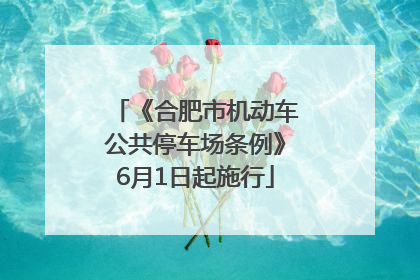 《合肥市机动车公共停车场条例》6月1日起施行