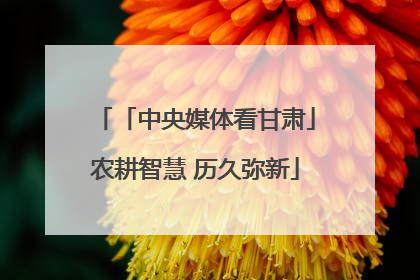 「中央媒体看甘肃」农耕智慧 历久弥新