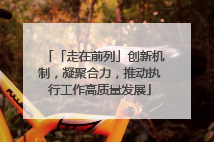 「走在前列」创新机制，凝聚合力，推动执行工作高质量发展