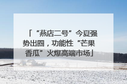 “燕店二号”今夏强势出圈，功能性“芒果香瓜”火爆高端市场