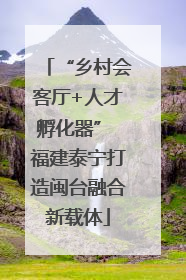 “乡村会客厅+人才孵化器” 福建泰宁打造闽台融合新载体