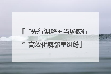 “先行调解＋当场履行”高效化解邻里纠纷