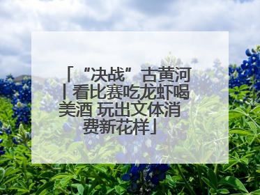 “决战”古黄河丨看比赛吃龙虾喝美酒 玩出文体消费新花样