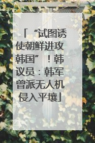 “试图诱使朝鲜进攻韩国”！韩议员：韩军曾派无人机侵入平壤