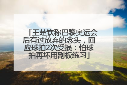 王楚钦称巴黎奥运会后有过放弃的念头，回应球拍2次受损：怕球拍再坏用副板练习