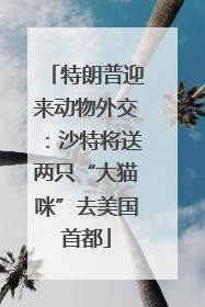 特朗普迎来动物外交：沙特将送两只“大猫咪”去美国首都