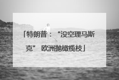 特朗普：“没空理马斯克” 欧洲抛橄榄枝