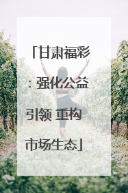 甘肃福彩：强化公益引领 重构市场生态