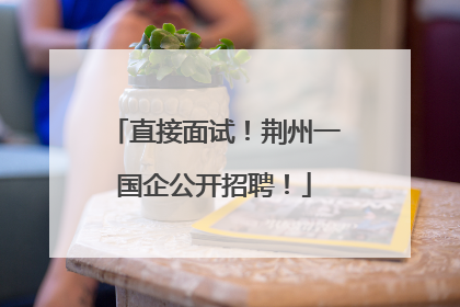 直接面试！荆州一国企公开招聘！