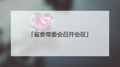 省委常委会召开会议
