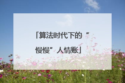 算法时代下的“慢慢”人情账