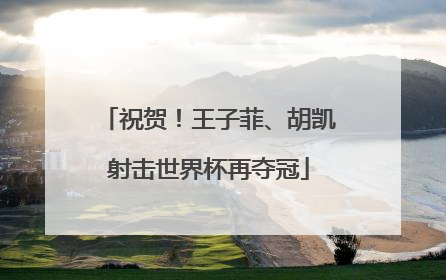 祝贺！王子菲、胡凯射击世界杯再夺冠