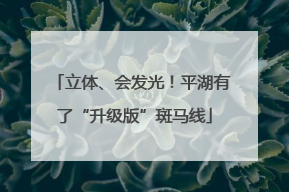 立体、会发光！平湖有了“升级版”斑马线