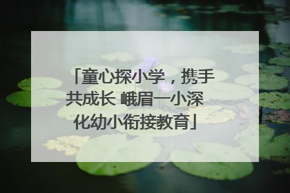 童心探小学，携手共成长 峨眉一小深化幼小衔接教育