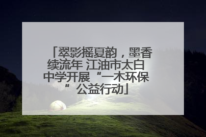 翠影摇夏韵，墨香续流年 江油市太白中学开展“一木环保”公益行动