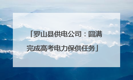 罗山县供电公司：圆满完成高考电力保供任务
