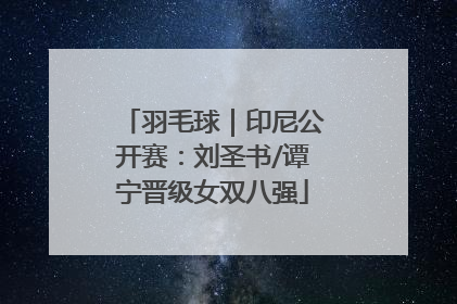 羽毛球｜印尼公开赛：刘圣书/谭宁晋级女双八强