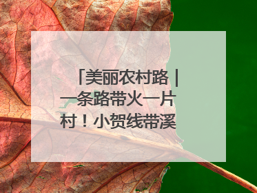 美丽农村路｜一条路带火一片村！小贺线带溪望谷成团出道