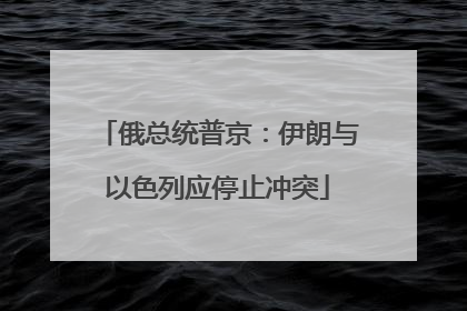 俄总统普京：伊朗与以色列应停止冲突