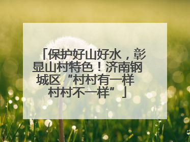 保护好山好水，彰显山村特色！济南钢城区“村村有一样 村村不一样”