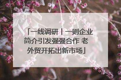 一线调研丨一则企业简介引发强强合作 老外贸开拓出新市场