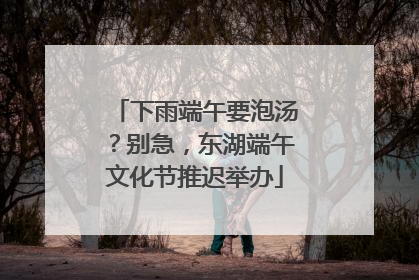 下雨端午要泡汤？别急，东湖端午文化节推迟举办
