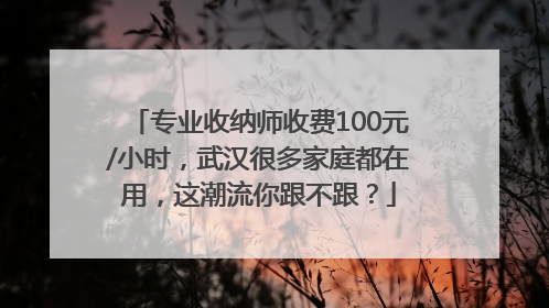 专业收纳师收费100元/小时，武汉很多家庭都在用，这潮流你跟不跟？