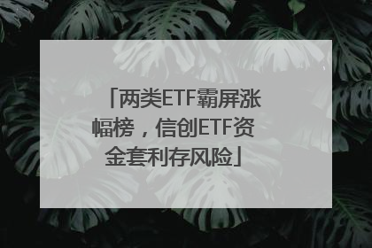 两类ETF霸屏涨幅榜，信创ETF资金套利存风险