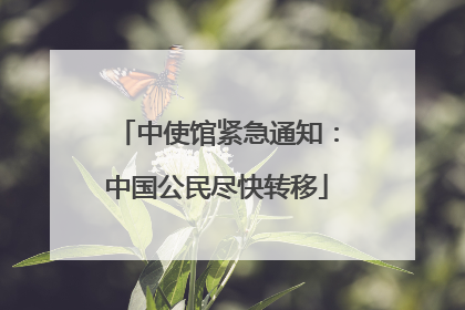 中使馆紧急通知：中国公民尽快转移