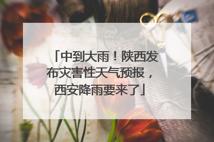 中到大雨！陕西发布灾害性天气预报，西安降雨要来了