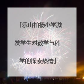 乐山柏杨小学激发学生对数学与科学的探索热情