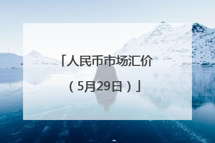 人民币市场汇价（5月29日）