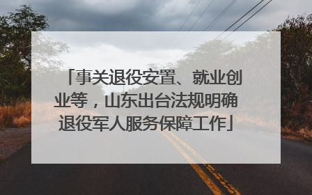 事关退役安置、就业创业等，山东出台法规明确退役军人服务保障工作