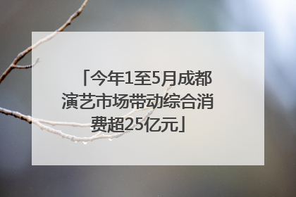 今年1至5月成都演艺市场带动综合消费超25亿元