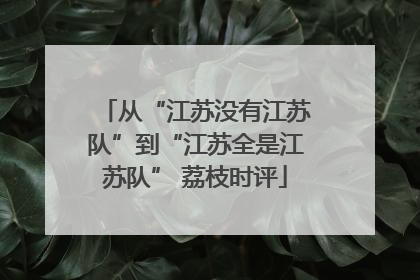 从“江苏没有江苏队”到“江苏全是江苏队” 荔枝时评