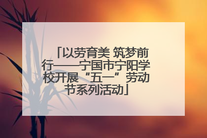 以劳育美 筑梦前行——宁国市宁阳学校开展“五一”劳动节系列活动