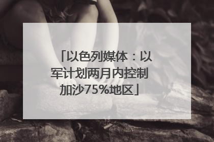 以色列媒体：以军计划两月内控制加沙75%地区