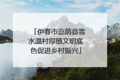 伊春市嘉荫县雪水温村厚植文明底色促进乡村振兴