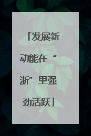 发展新动能在“浙”里强劲活跃