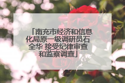 南充市经济和信息化局原一级调研员石全华 接受纪律审查和监察调查