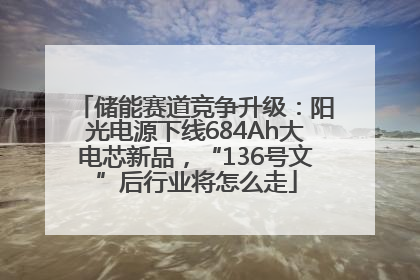储能赛道竞争升级：阳光电源下线684Ah大电芯新品，“136号文”后行业将怎么走