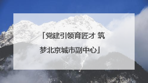党建引领育匠才 筑梦北京城市副中心