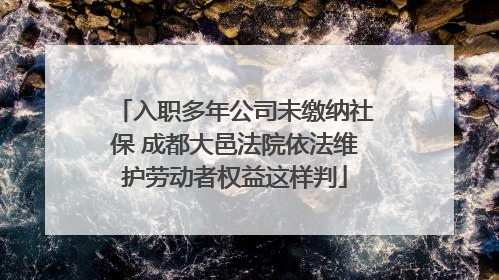 入职多年公司未缴纳社保 成都大邑法院依法维护劳动者权益这样判