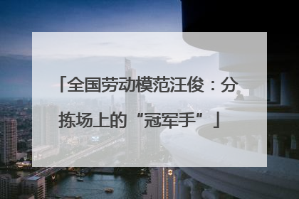 全国劳动模范汪俊：分拣场上的“冠军手”