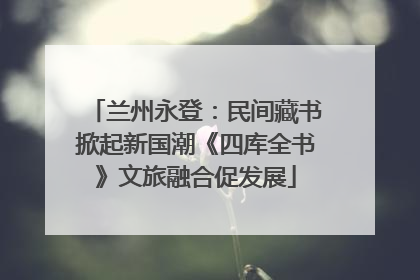 兰州永登：民间藏书掀起新国潮《四库全书》文旅融合促发展
