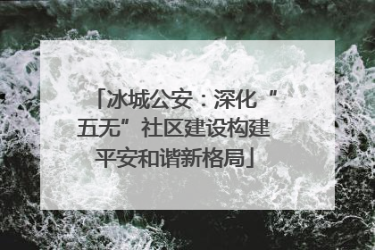 冰城公安：深化“五无”社区建设构建平安和谐新格局