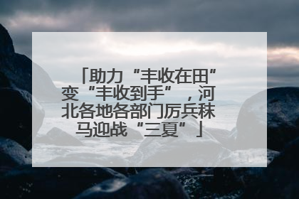助力“丰收在田”变“丰收到手”，河北各地各部门厉兵秣马迎战“三夏”
