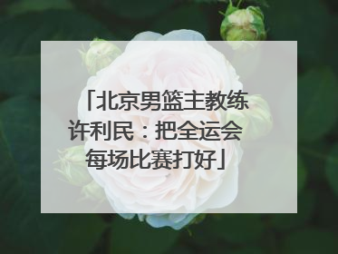 北京男篮主教练许利民：把全运会每场比赛打好