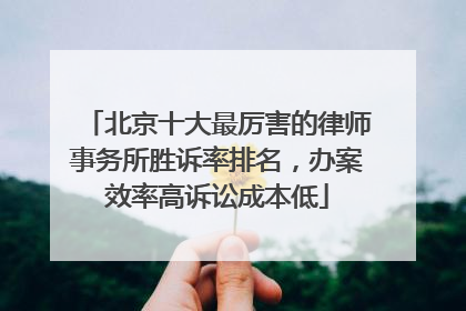 北京十大最厉害的律师事务所胜诉率排名，办案效率高诉讼成本低