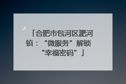 合肥市包河区淝河镇：“微服务”解锁“幸福密码”